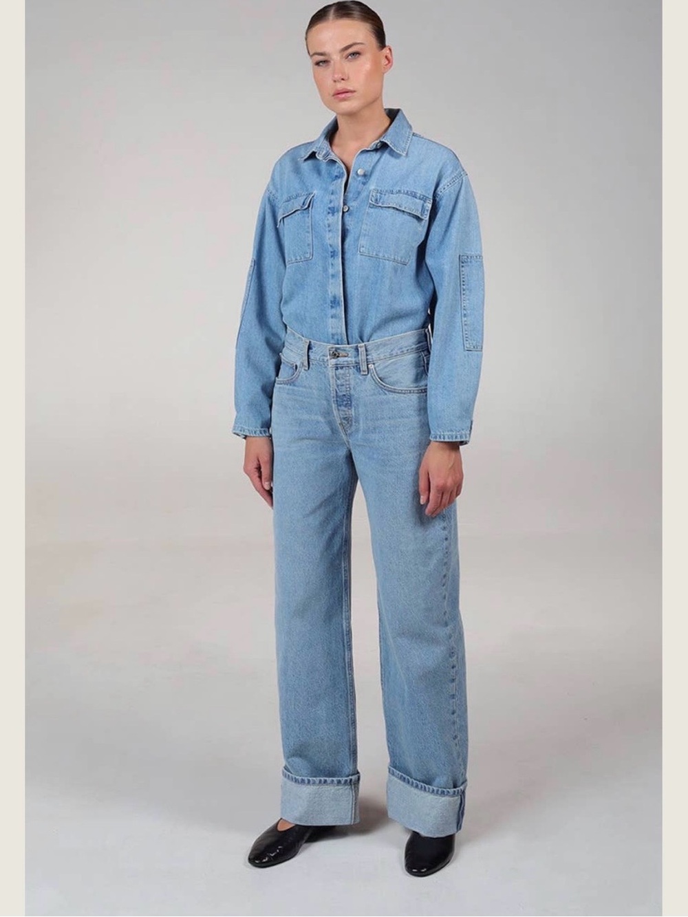ÉTICA Denim Stanton high rise relaxed cuff - Atwood